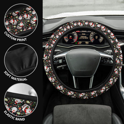 Santa Cloud Christmas Premium Car Steering Wheel Cover