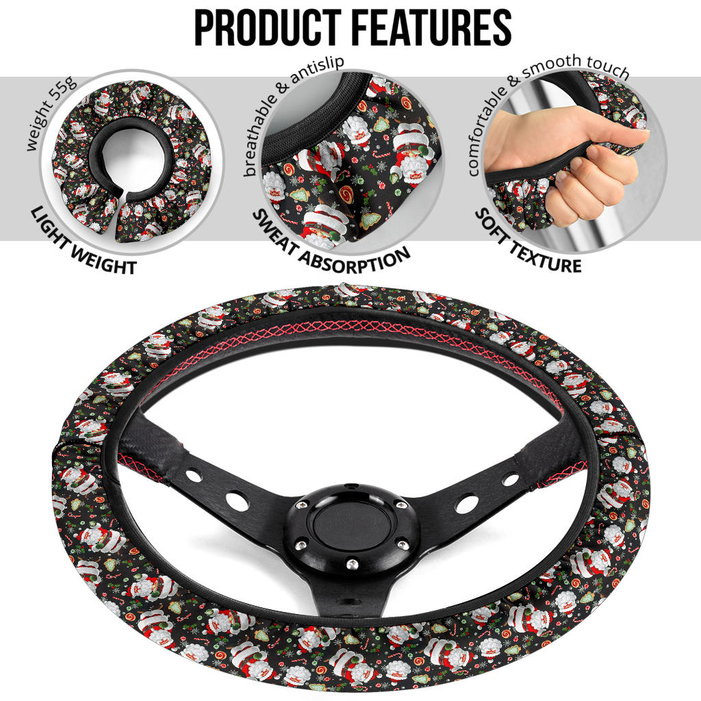 Santa Cloud Christmas Premium Car Steering Wheel Cover