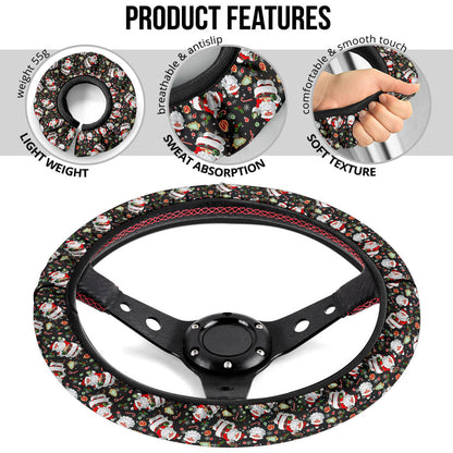 Santa Cloud Christmas Premium Car Steering Wheel Cover