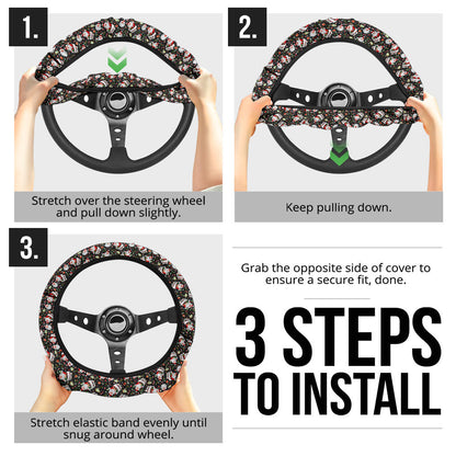 Santa Cloud Christmas Premium Car Steering Wheel Cover