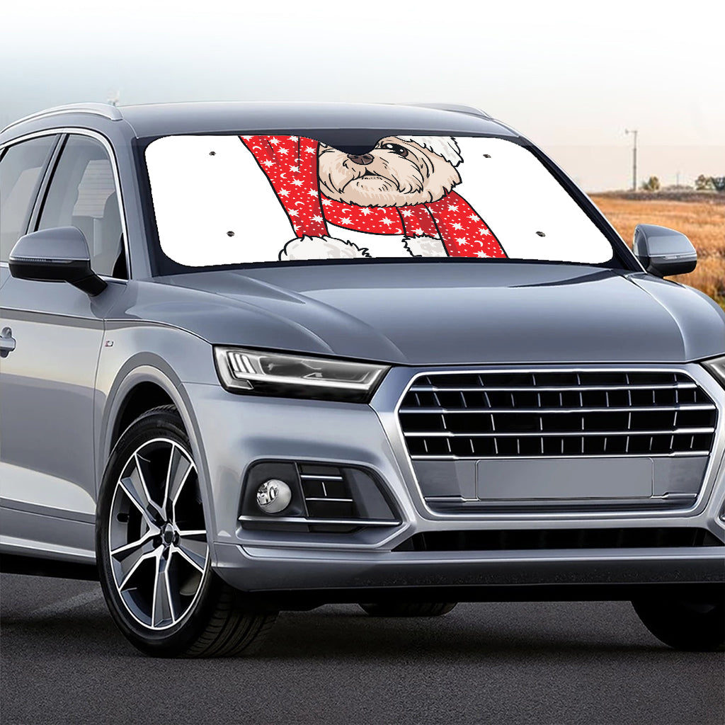 Santa Shih Tzu Print Car Windshield Sun Shade