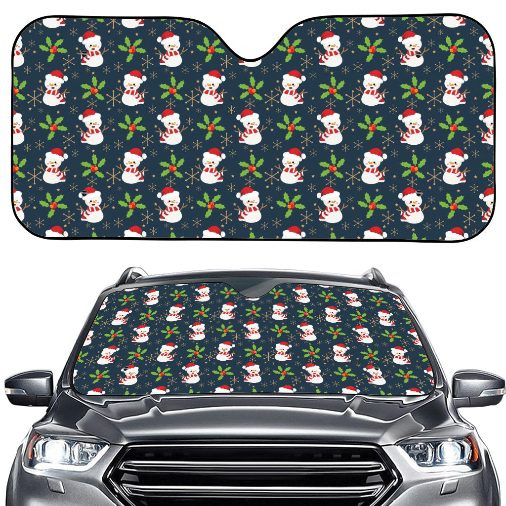 Santa Snowman Pattern Print Car Windshield Sun Shade