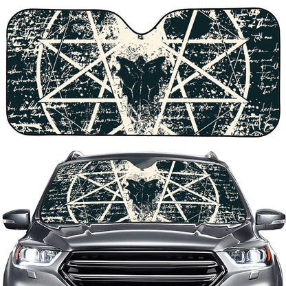 Satan Goat Skull Symbol Print Car Windshield Sun Shade