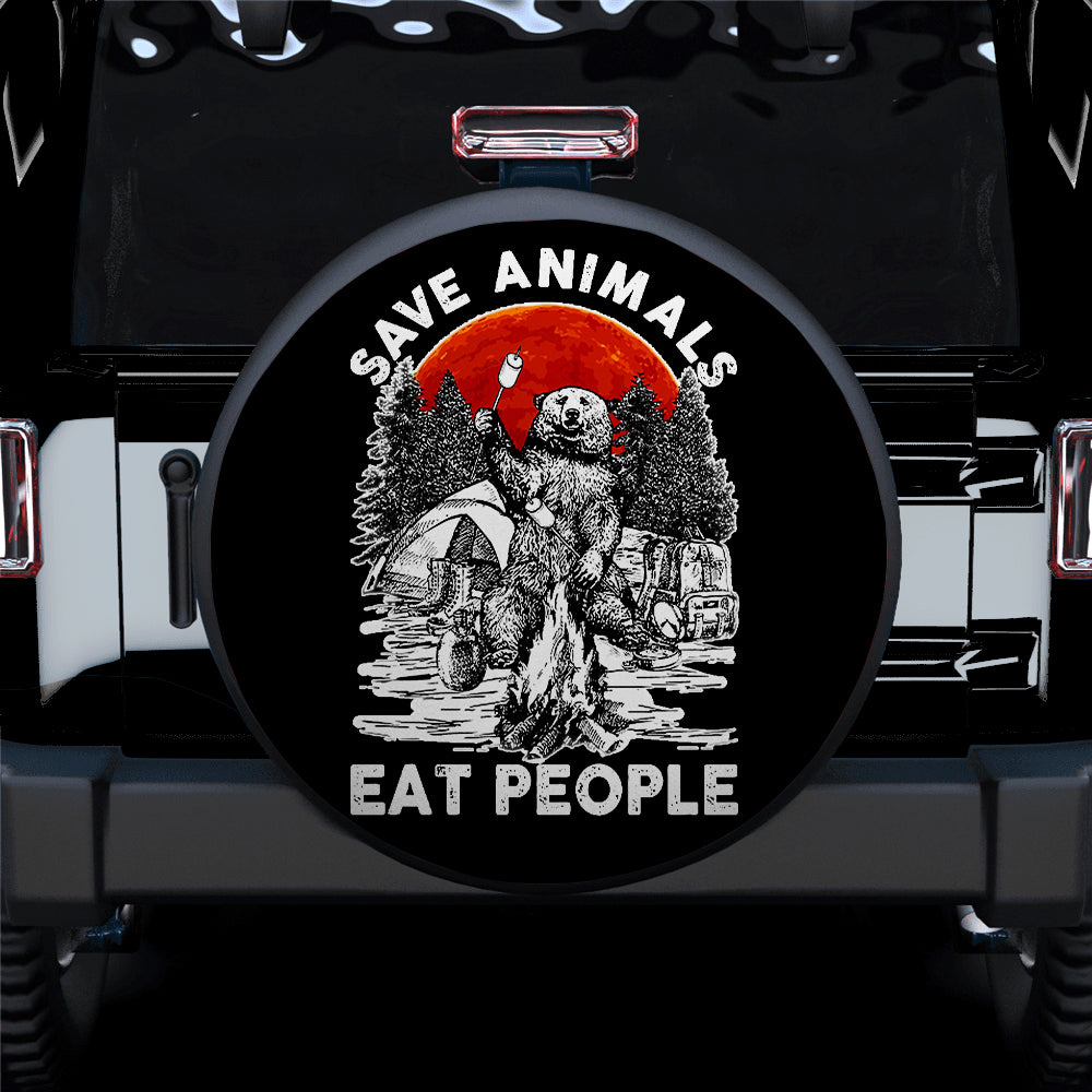 Save Animals Eat People Jeep Car Spare Tire Cover