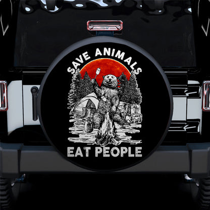 Save Animals Eat People Jeep Car Spare Tire Cover