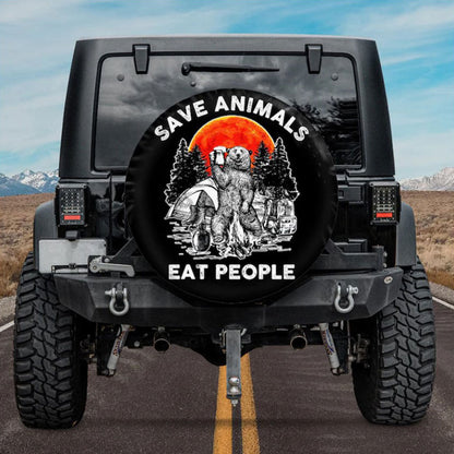 Save Animals Eat People Jeep Car Spare Tire Cover