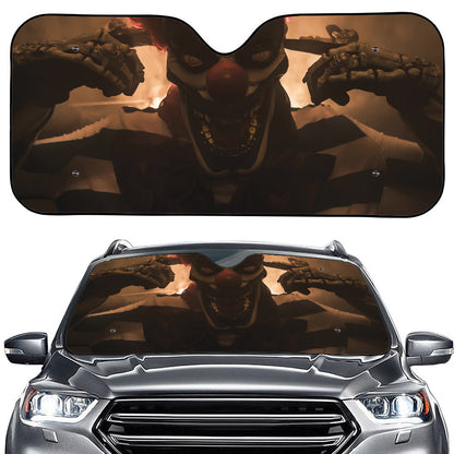 Scary Clown Print Car Windshield Sun Shade