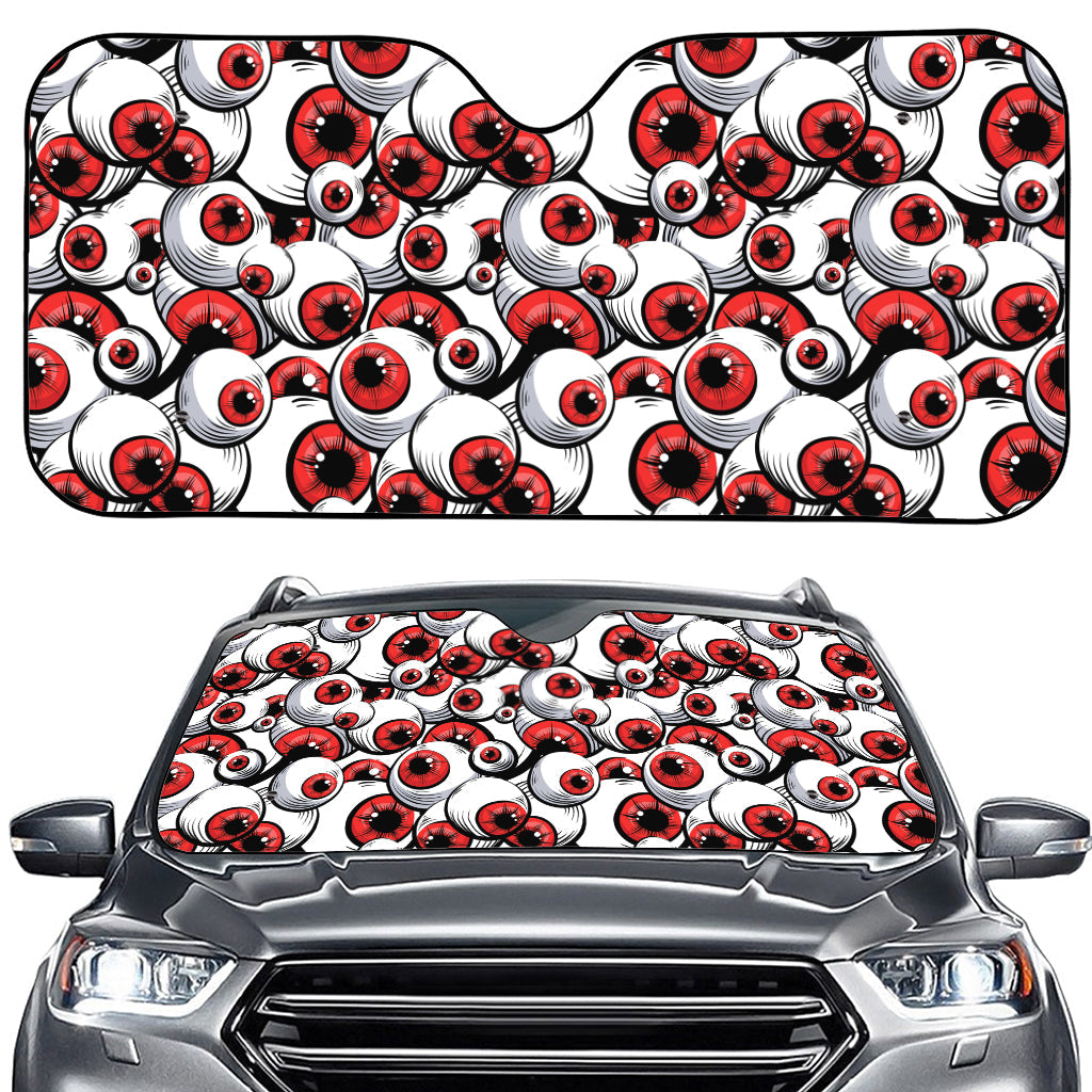 Scary Red Eyeball Pattern Print Car Windshield Sun Shade