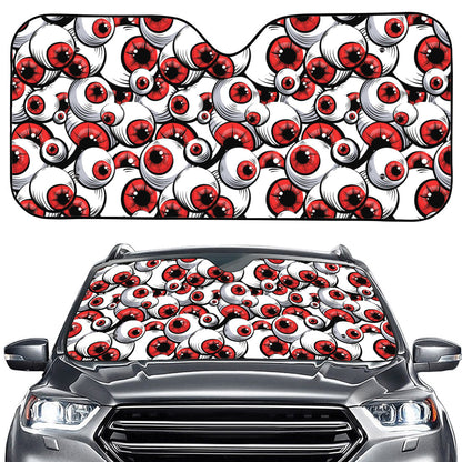 Scary Red Eyeball Pattern Print Car Windshield Sun Shade