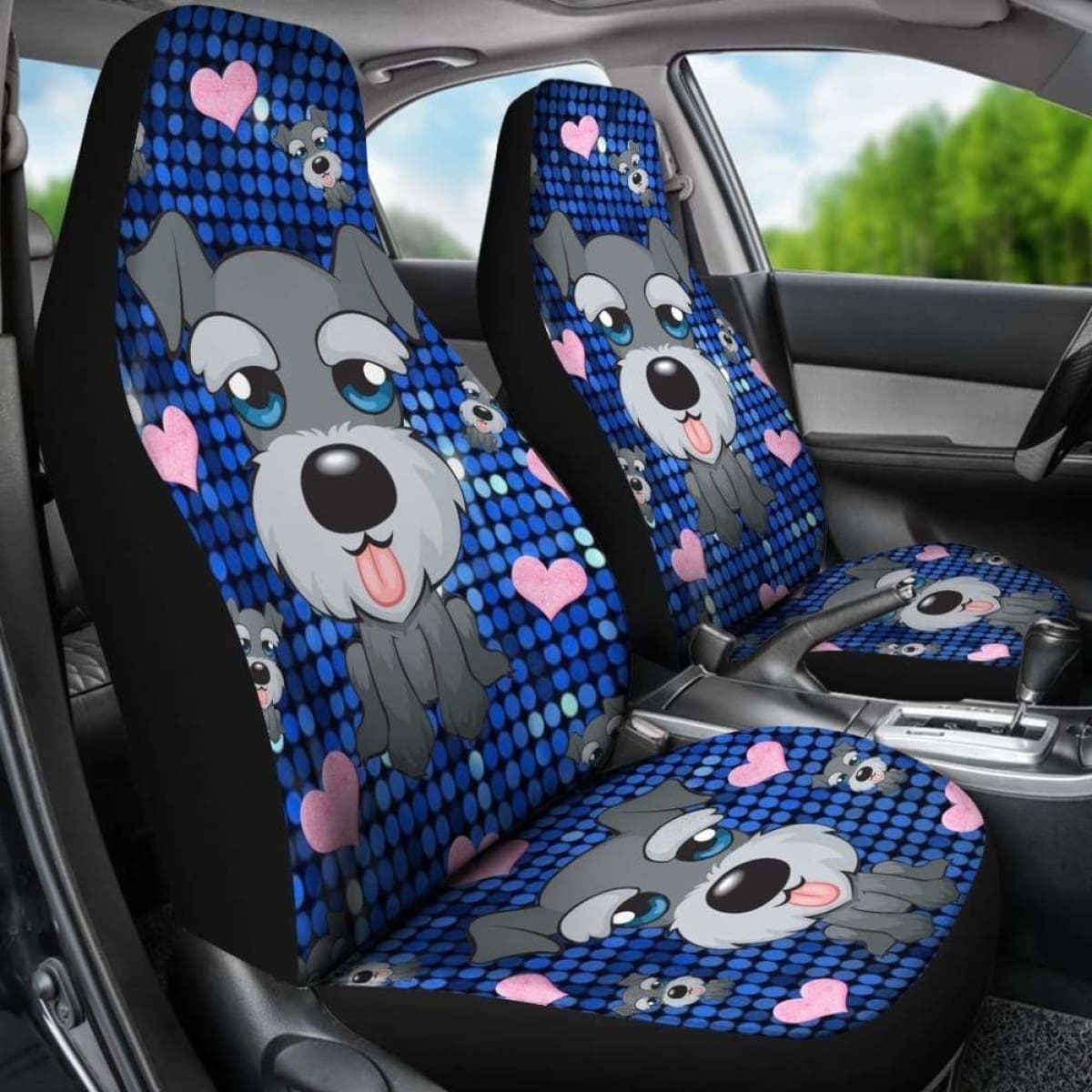 Schnauzer Art Cartoon Styles Car Seat Covers Universal Fit 051012