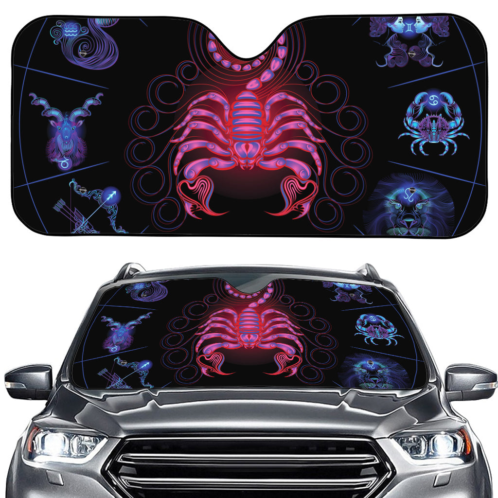 Scorpio And Astrological Signs Print Car Windshield Sun Shade