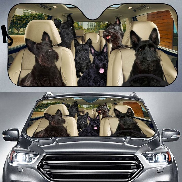 Scottish Terrier Car All Over Printed 3D Sun Shade
