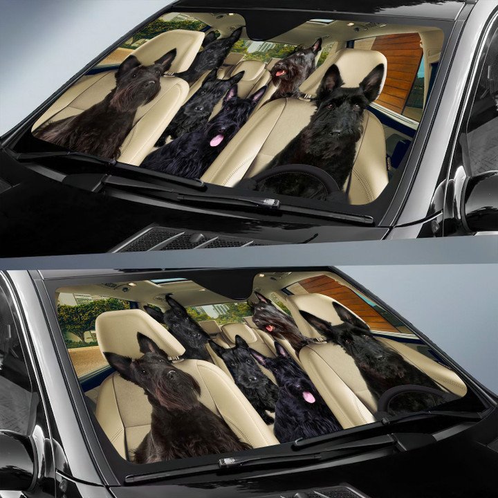 Scottish Terrier Car All Over Printed 3D Sun Shade
