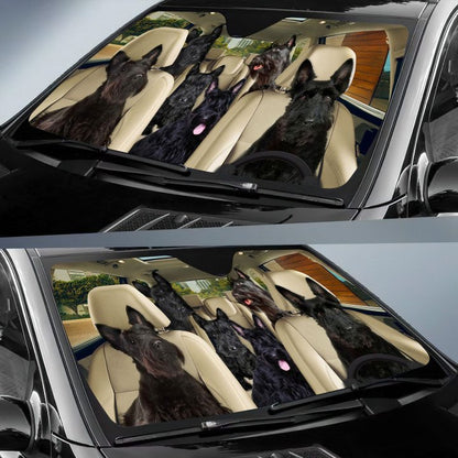 Scottish Terrier Car All Over Printed 3D Sun Shade
