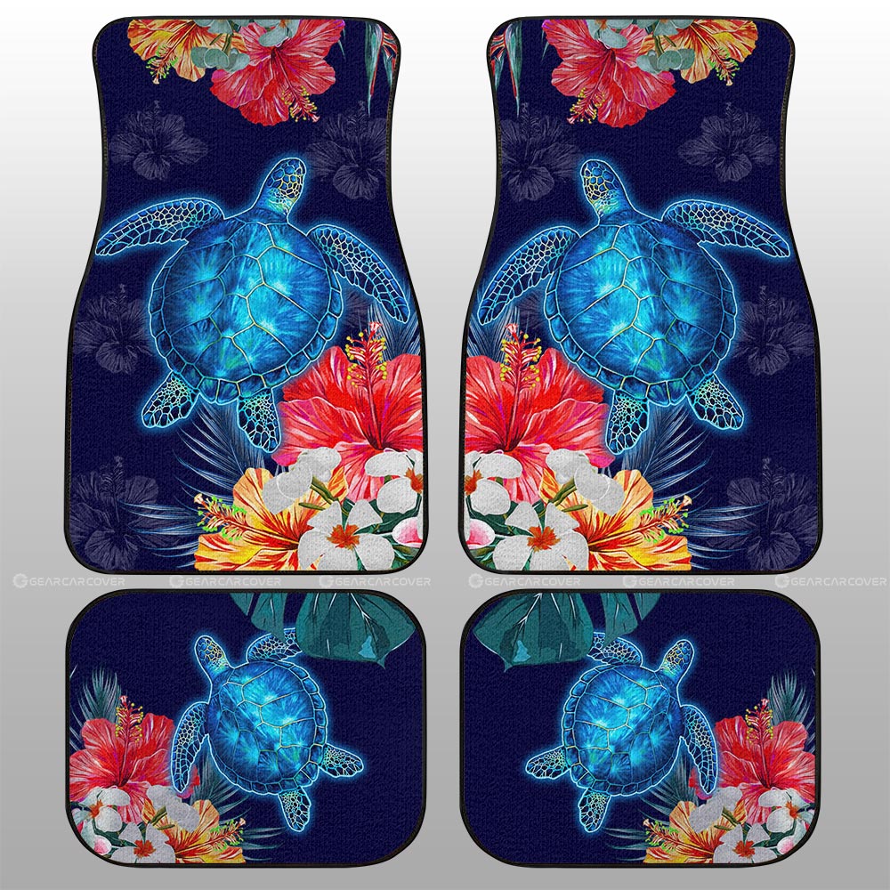 Sea Turtle Car Floor Mats Custom Hibiscus Flower Car Accessories