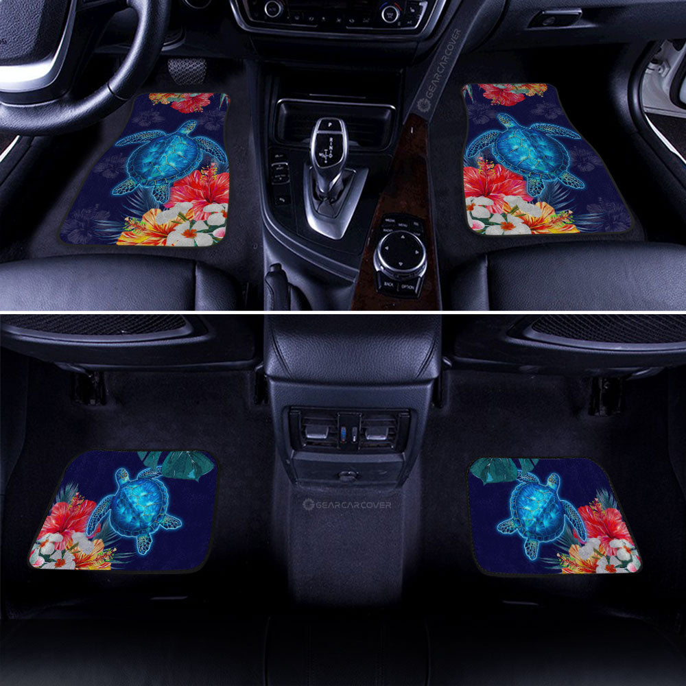Sea Turtle Car Floor Mats Custom Hibiscus Flower Car Accessories