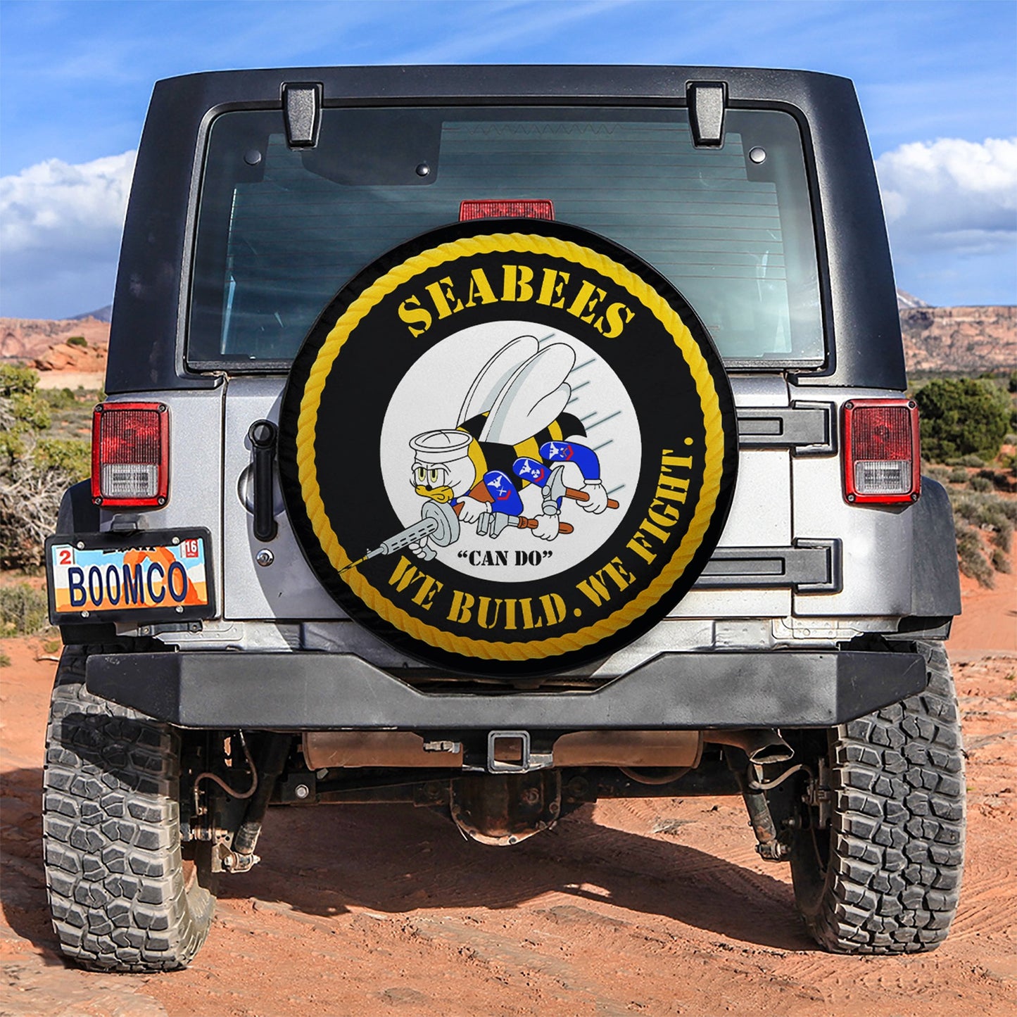 Seabees We Build We Fight Car Spare Tire Cover