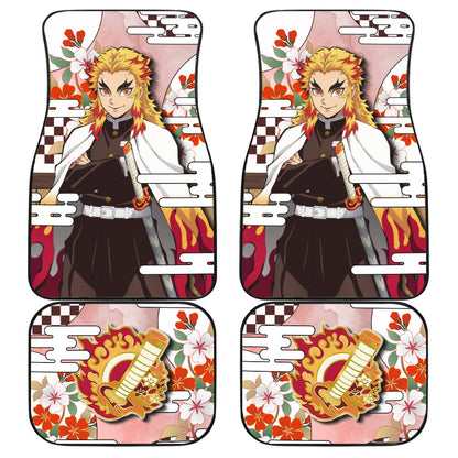 Senjuro Rengoku Car Floor Mats Custom Demon Slayer Anime Car Accessories