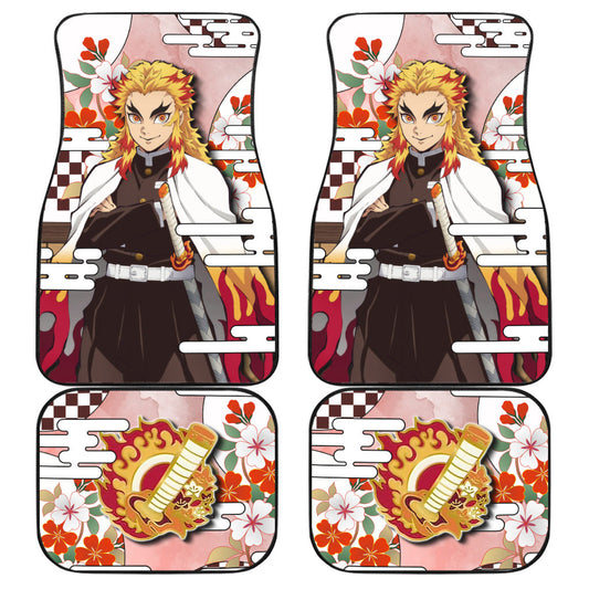Senjuro Rengoku Car Floor Mats Custom Demon Slayer Anime Car Accessories