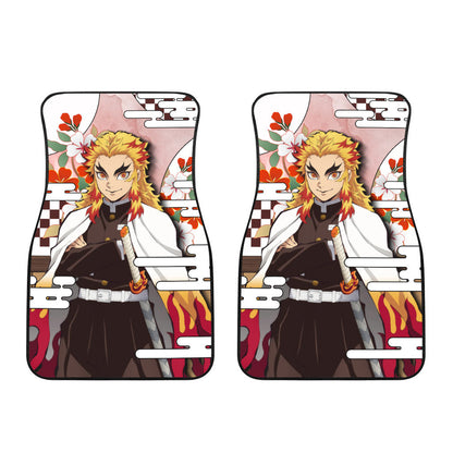 Senjuro Rengoku Car Floor Mats Custom Demon Slayer Anime Car Accessories