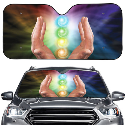 Seven Chakras Energy Print Car Windshield Sun Shade