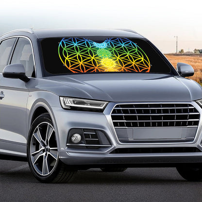 Seven Chakras Flower Of Life Print Car Windshield Sun Shade