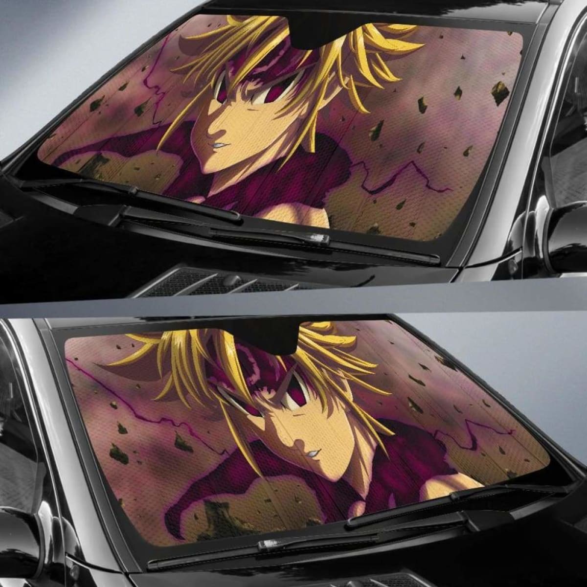 Seven Deadly Sins Auto Sun Shades 918b Universal Fit