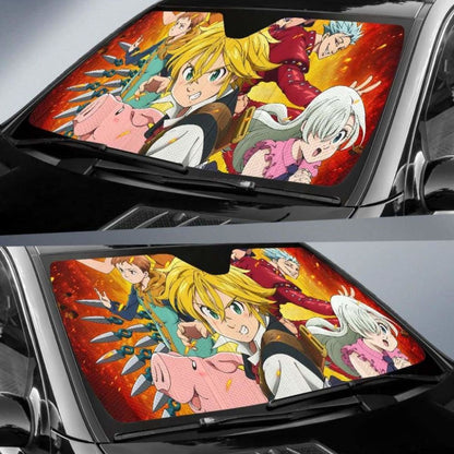 Seven Deadly Sins Auto Sun Shades 918b Universal Fit