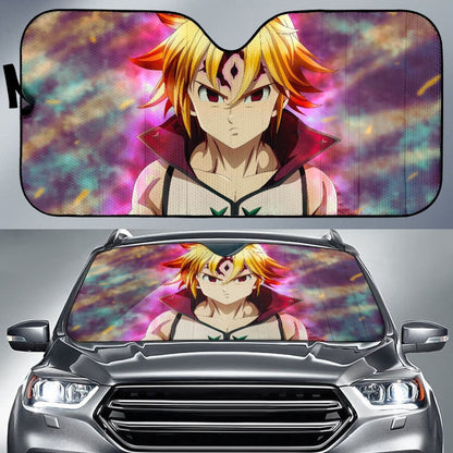 Seven Deadly Sins Zeldris Car Sun Shade Anime Fan Gift Universal Fit 173905