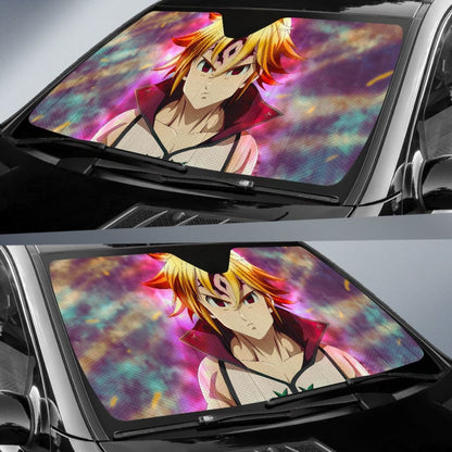 Seven Deadly Sins Zeldris Car Sun Shade Anime Fan Gift Universal Fit 173905