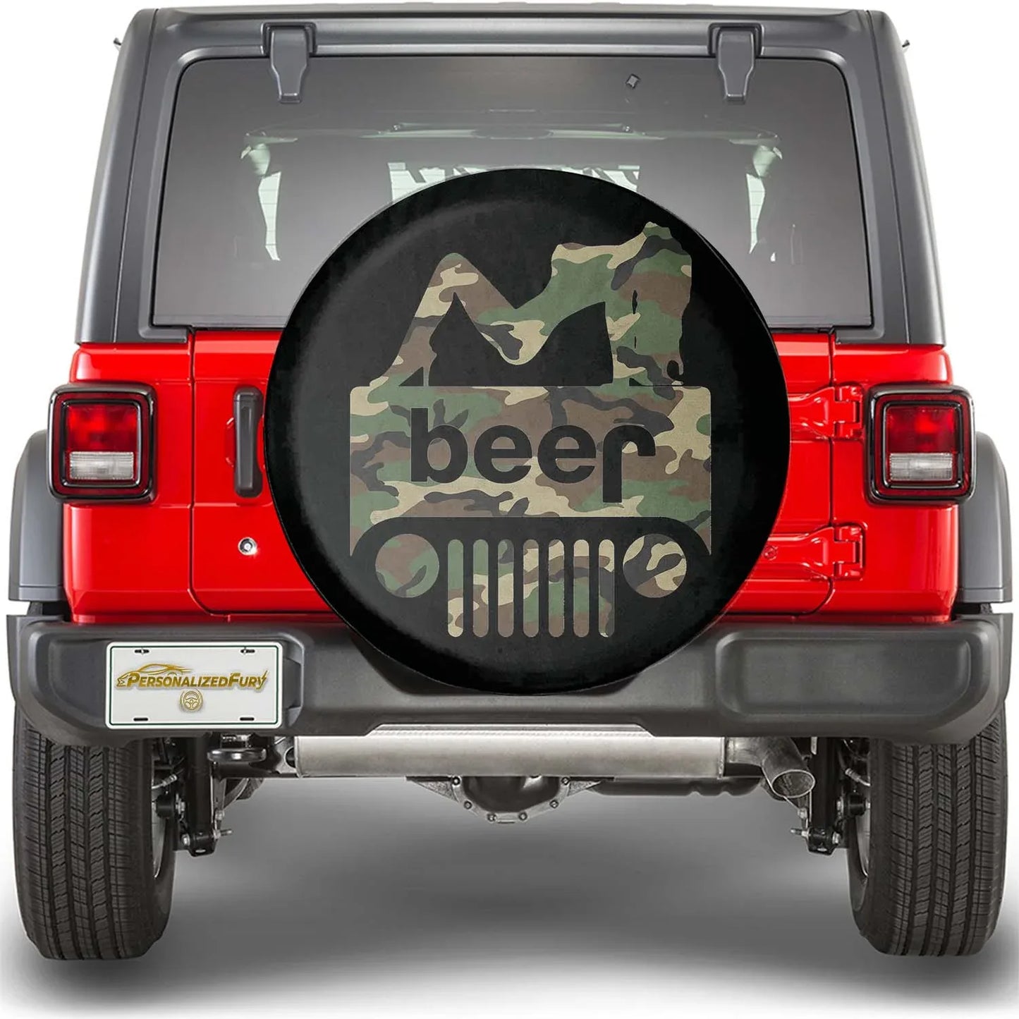 Sexy Girl Jeep Beer Spare Tire Cover - Hunting Style - PersonalizedFury