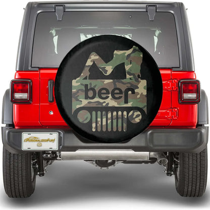 Sexy Girl Jeep Beer Spare Tire Cover - Hunting Style - PersonalizedFury