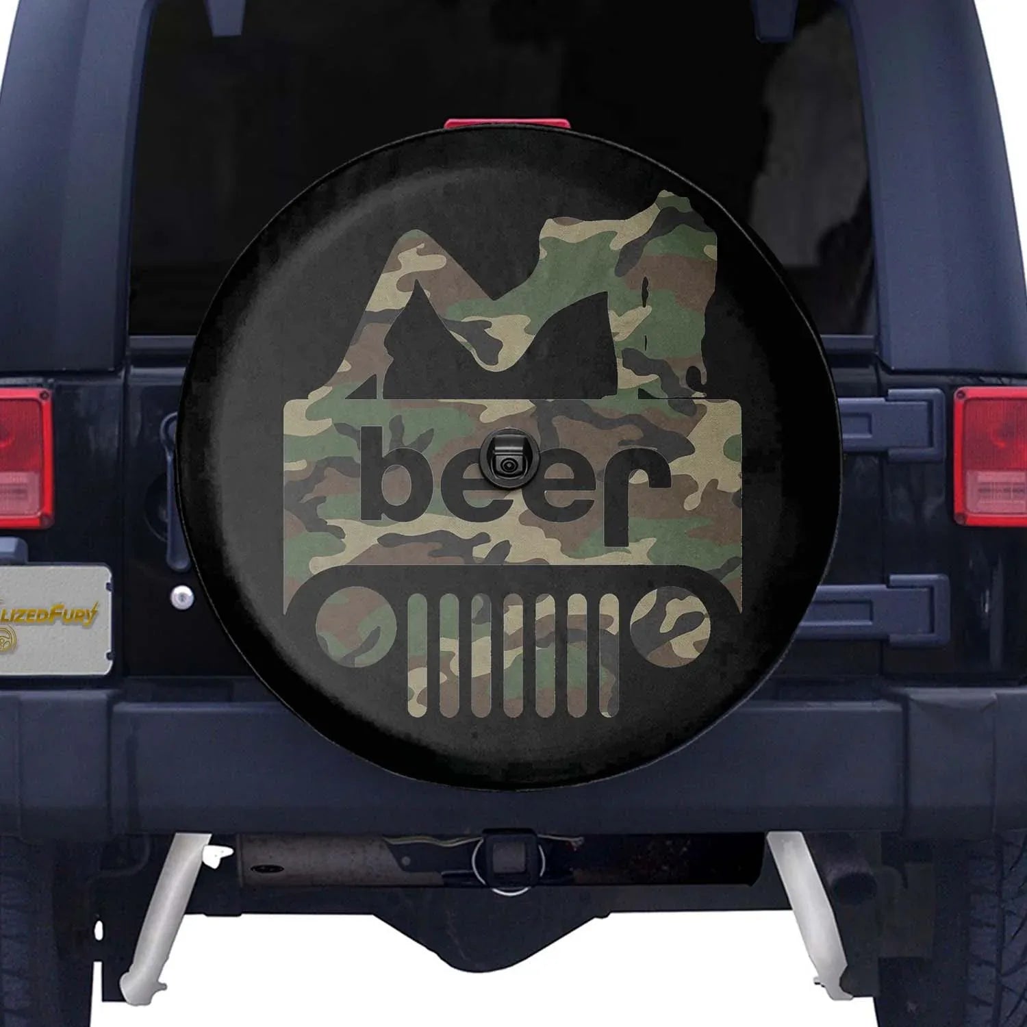 Sexy Girl Jeep Beer Spare Tire Cover - Hunting Style - PersonalizedFury