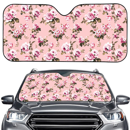 Shabby Chic Vintage Floral Print Car Windshield Sun Shade