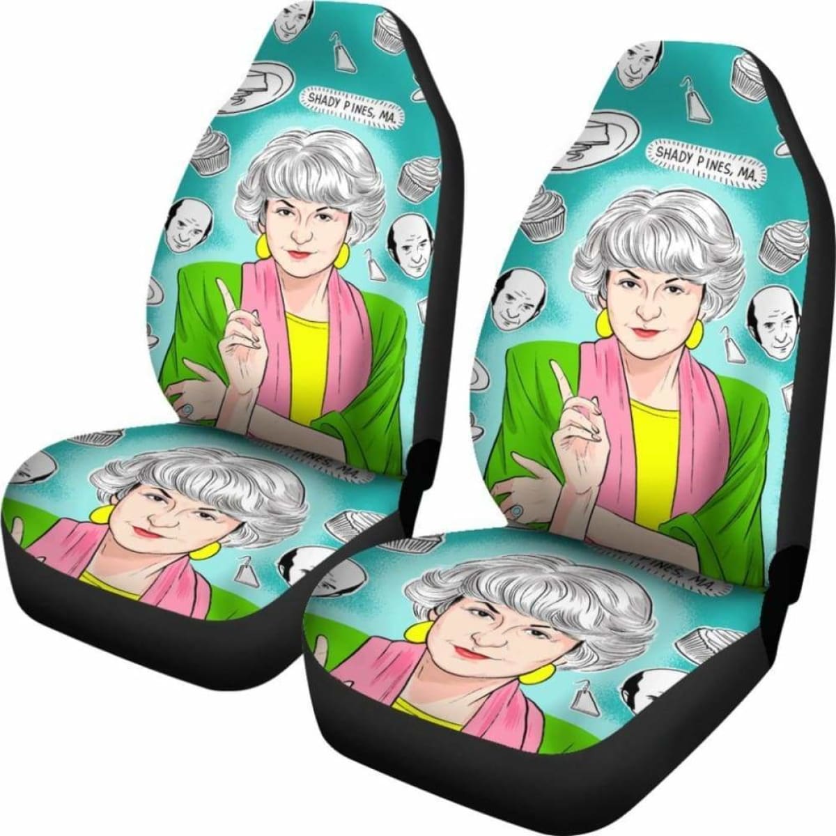 Shady Pines Car Seat Covers The Golden Girls Tv Show Universal Fit 051012