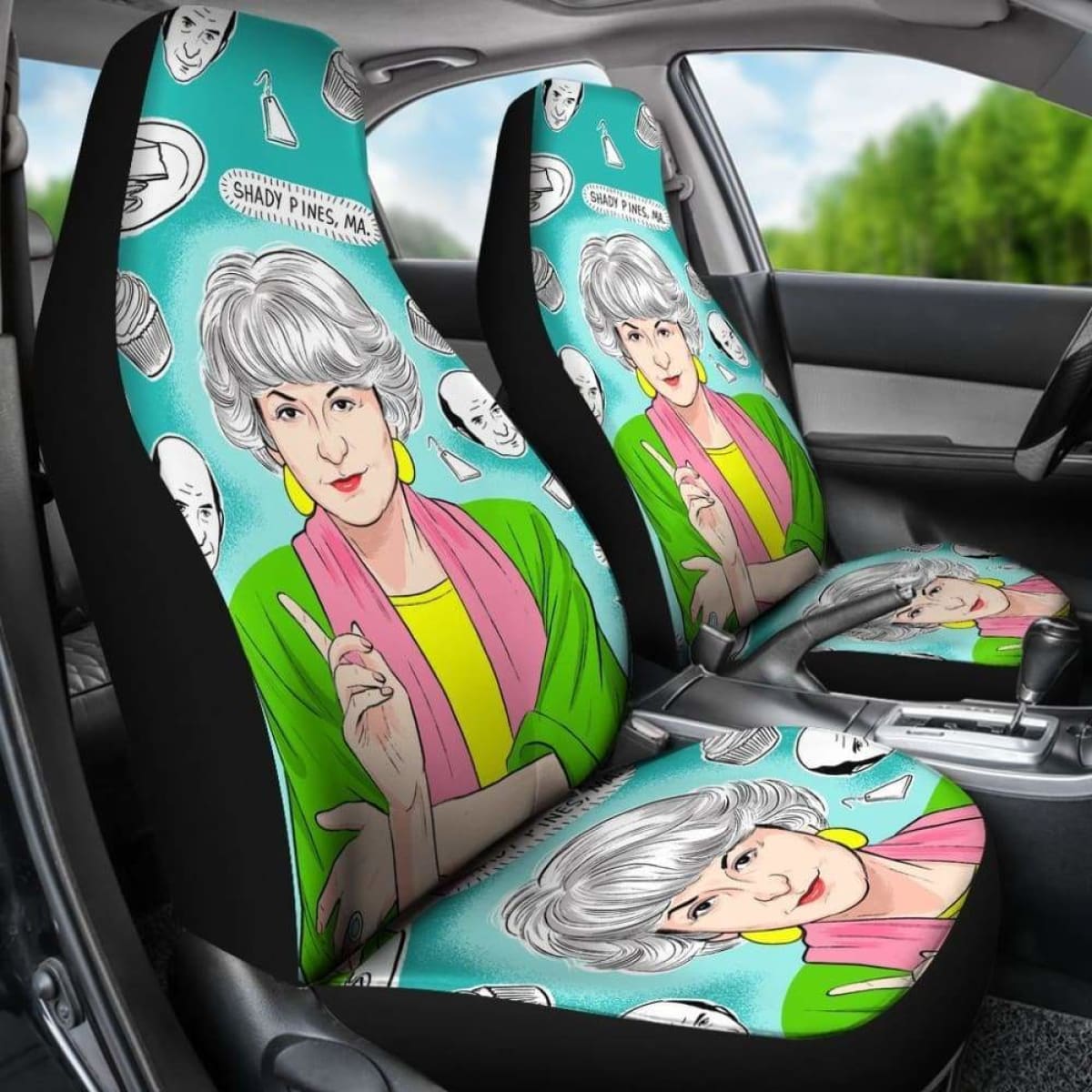 Shady Pines Car Seat Covers The Golden Girls Tv Show Universal Fit 051012