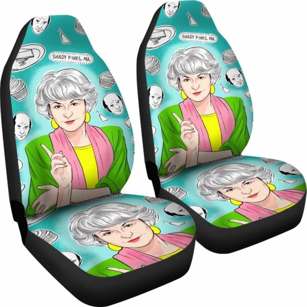 Shady Pines Car Seat Covers The Golden Girls Tv Show Universal Fit 051012