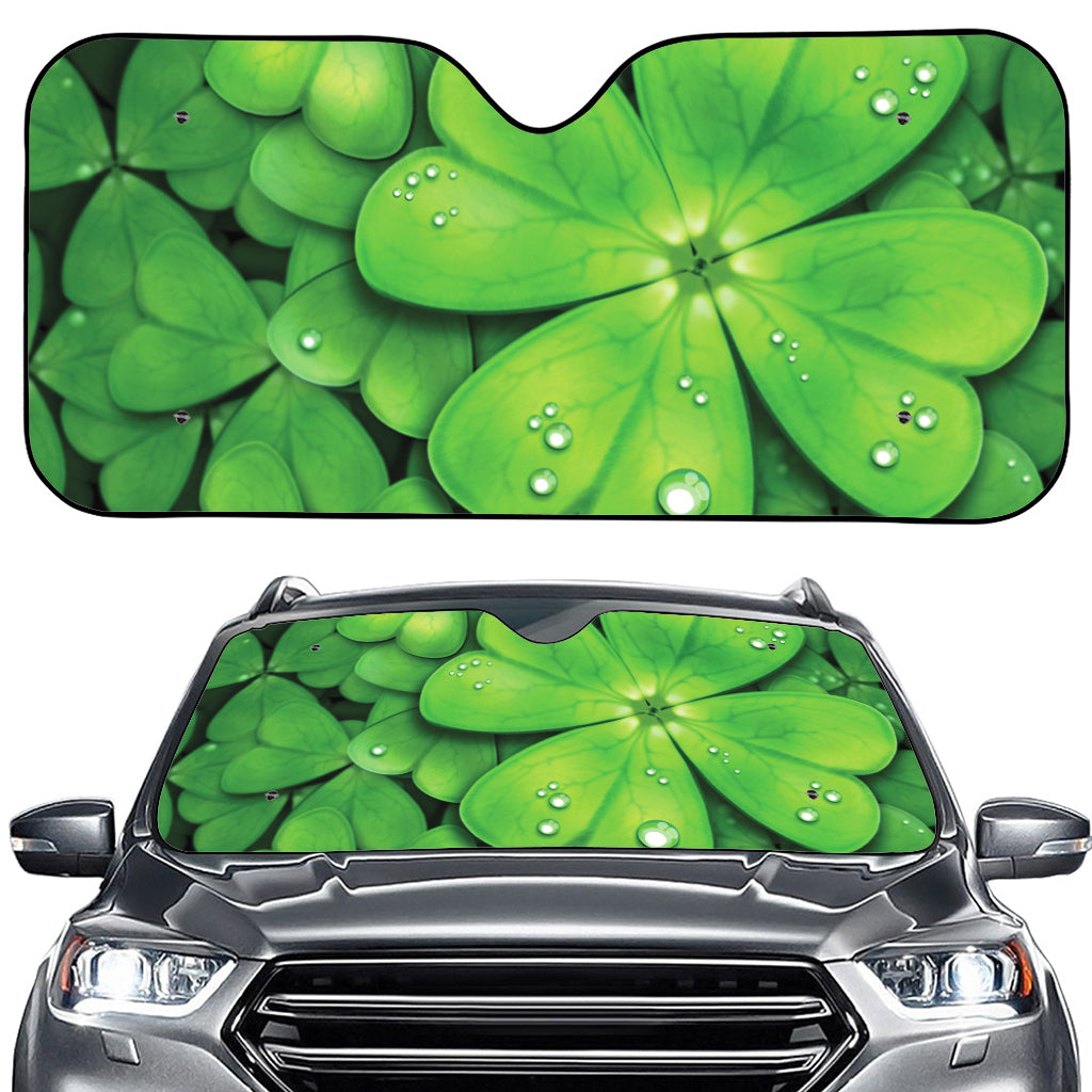 Shamrock Clover St. Patrick's Day Print Car Windshield Sun Shade