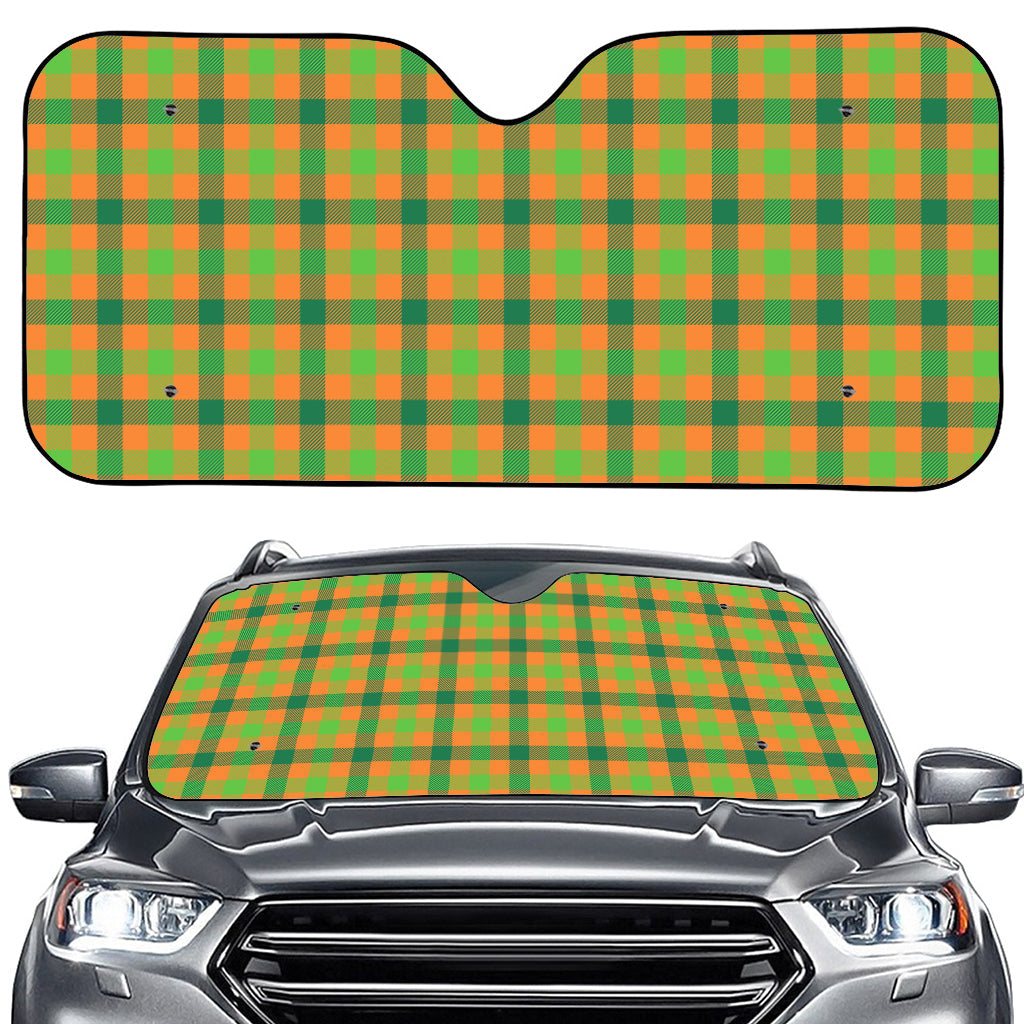 Shamrock Plaid Saint Patrick's Day Print Car Windshield Sun Shade