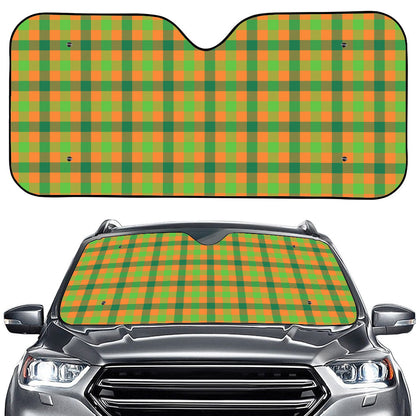 Shamrock Plaid Saint Patrick's Day Print Car Windshield Sun Shade