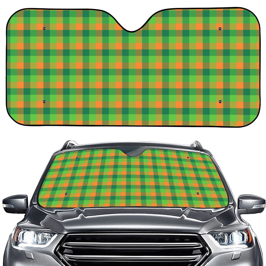 Shamrock Plaid St. Patrick's Day Print Car Windshield Sun Shade
