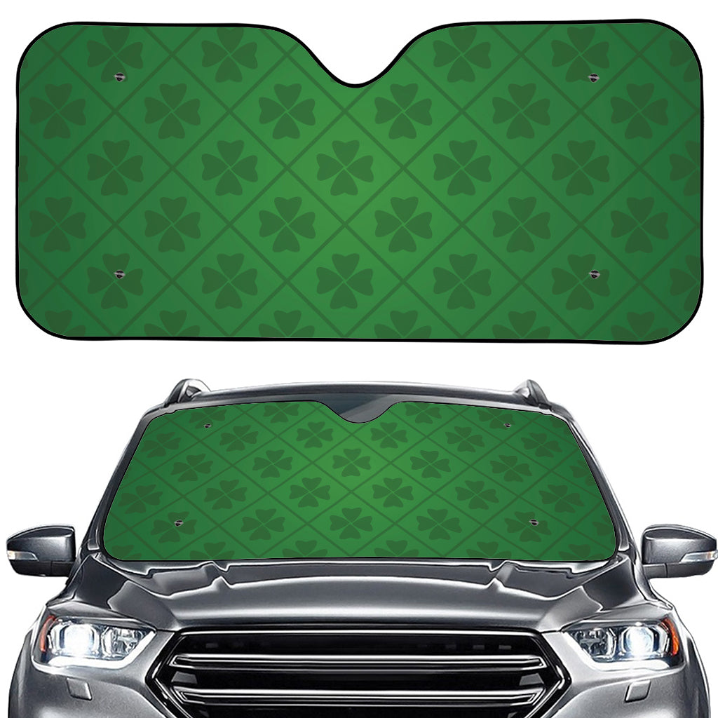 Shamrock St. Patrick's Day Pattern Print Car Windshield Sun Shade