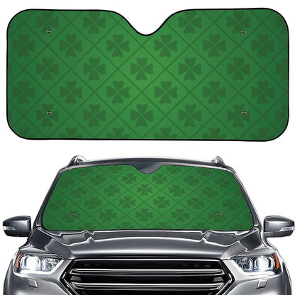 Shamrock St. Patrick's Day Pattern Print Car Windshield Sun Shade