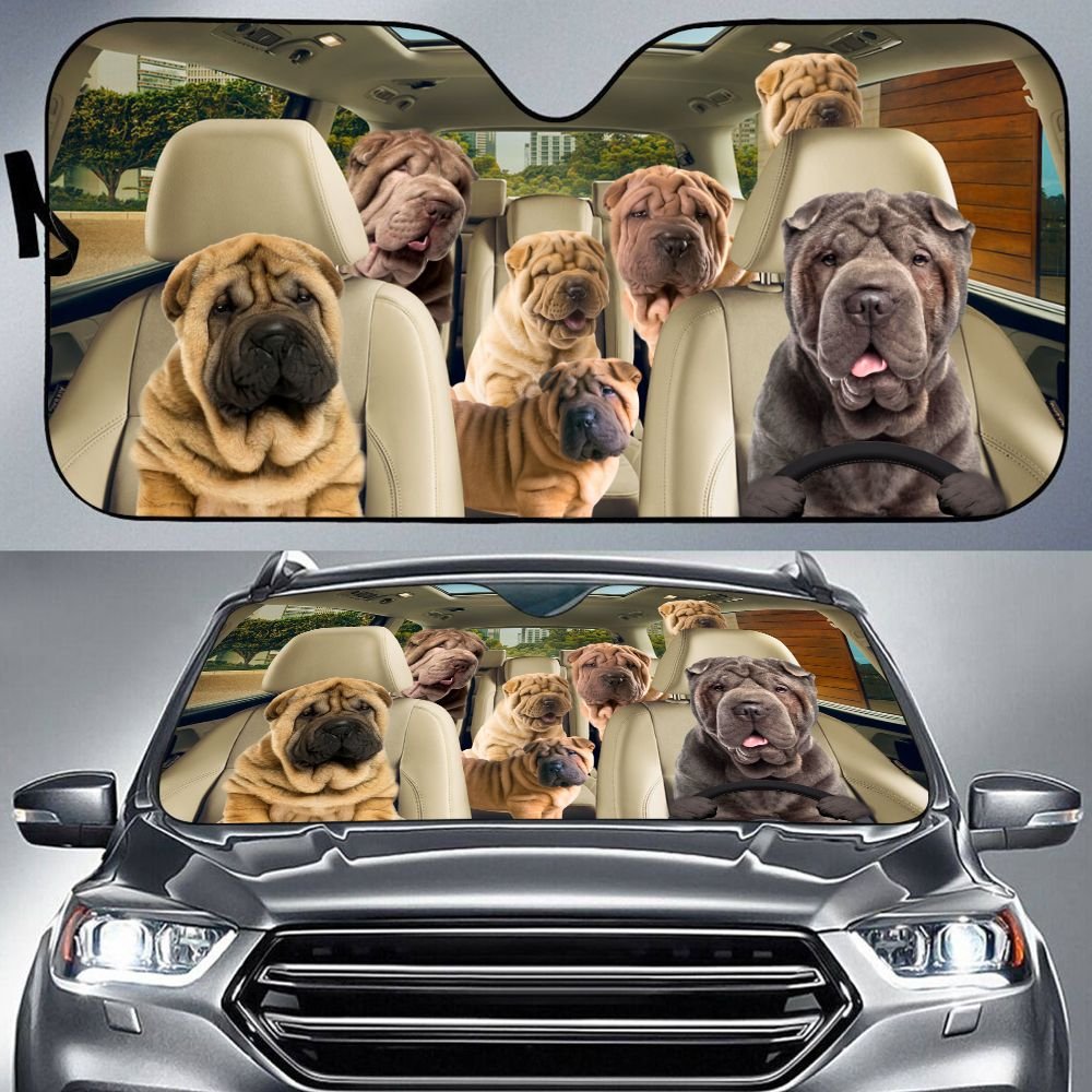 Shar Pei Car All Over Printed 3D Sun Shade
