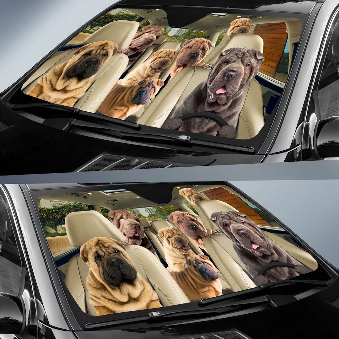 Shar Pei Car All Over Printed 3D Sun Shade