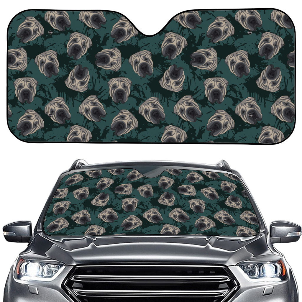 Shar Pei Face Pattern Print Car Windshield Sun Shade