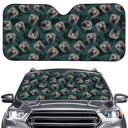 Shar Pei Face Pattern Print Car Windshield Sun Shade
