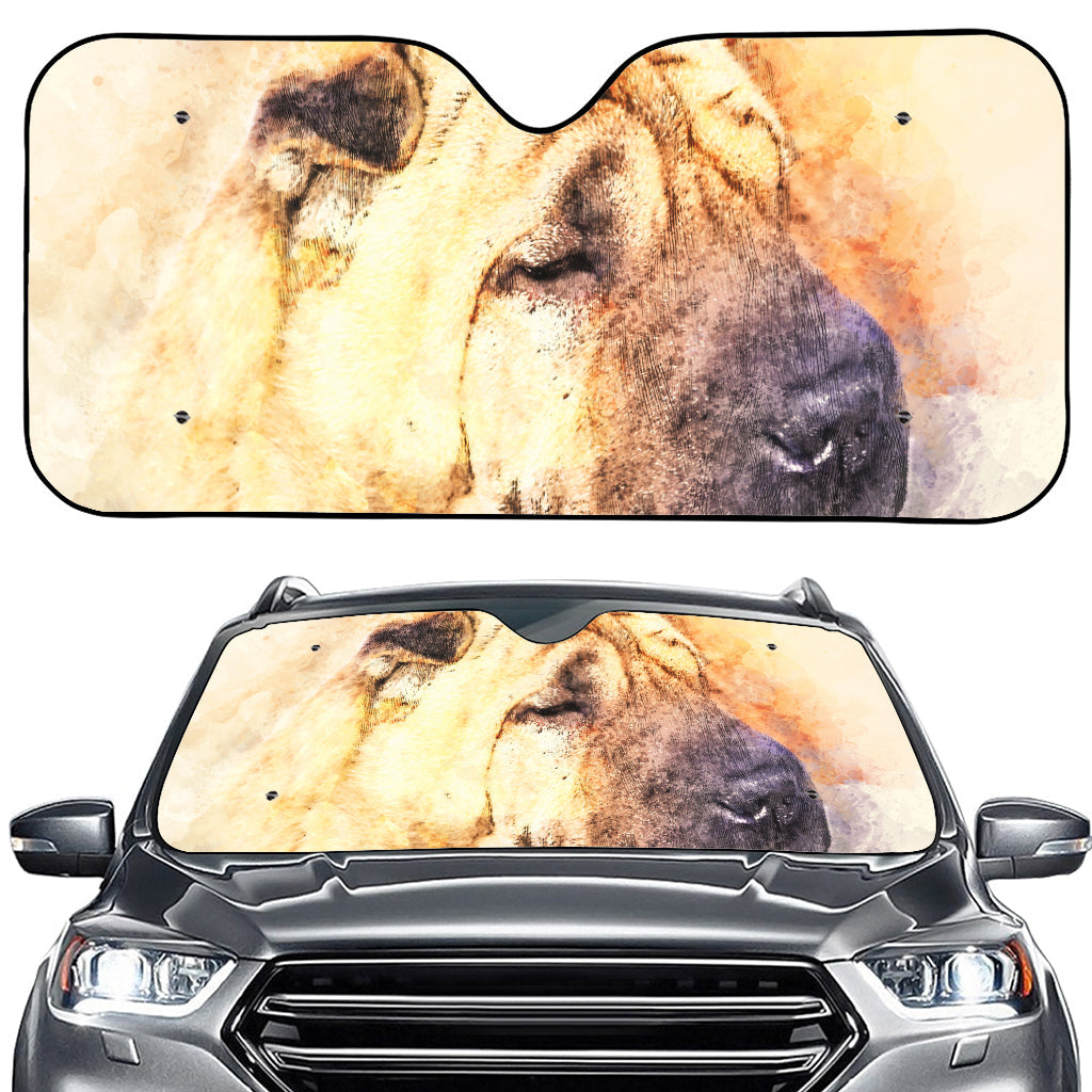 Shar Pei Portrait Print Car Windshield Sun Shade
