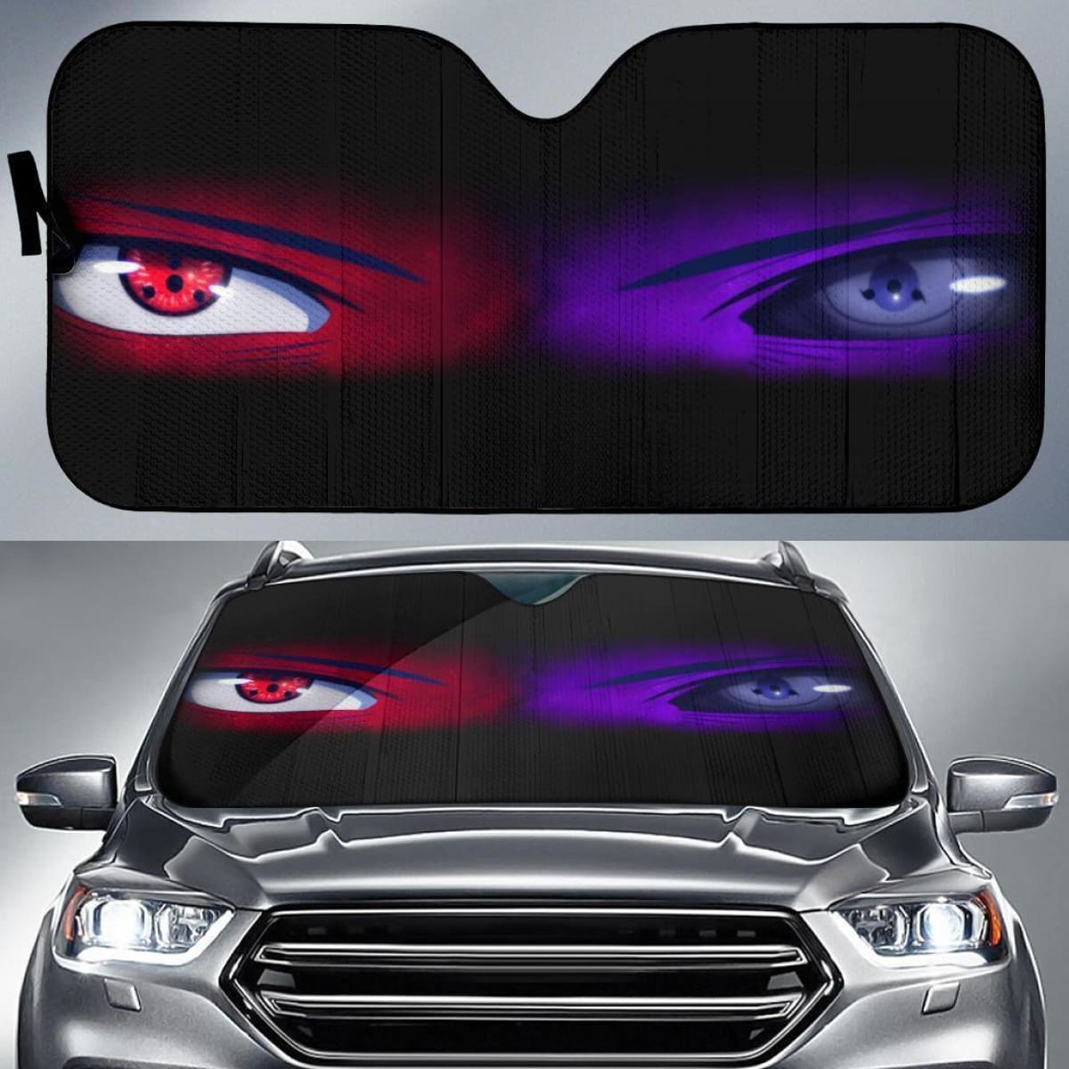 Sharingan Eyes Red And Purple Auto Sun Shade Nh06 Universal Fit 111204