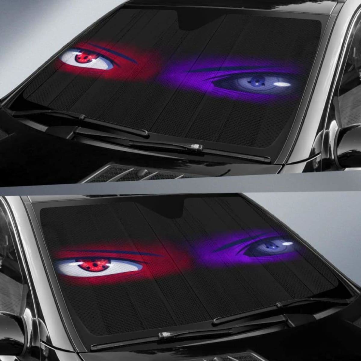 Sharingan Eyes Red And Purple Auto Sun Shades 918b Universal Fit